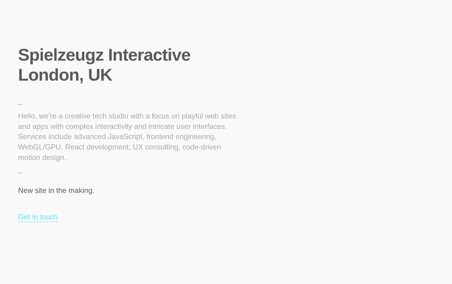 Spielzeugz Interactive 页面快照